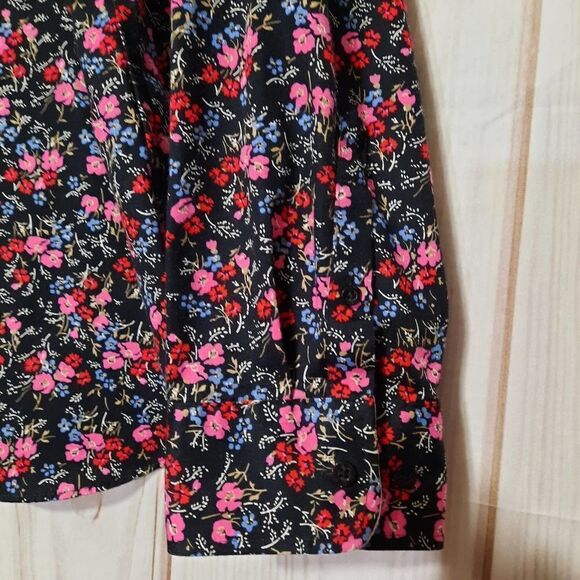 Chaps Blouse Ladies‎ 2xl Black Floral Classic Core - Picture 5 of 9